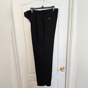 Claiborne Men's Black Dress Pants Pleated & Cuffed Hem 34x32
